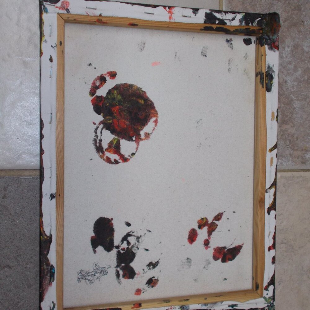 Vintage, Character Art, collage and acrylic paint, signed - Picture 3 of 3